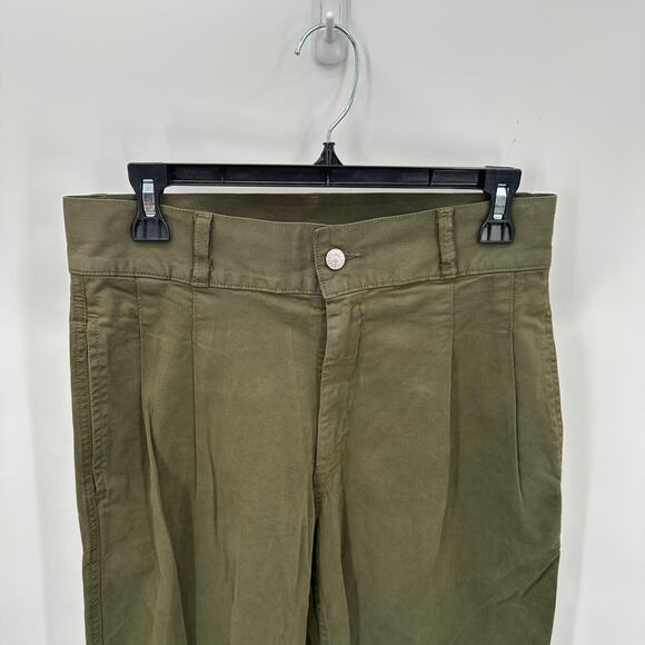 EDWIN NWT Evereve Olive Green Isla Pleated Barrel Leg Trouser Pant // 26 - Picture 9 of 15